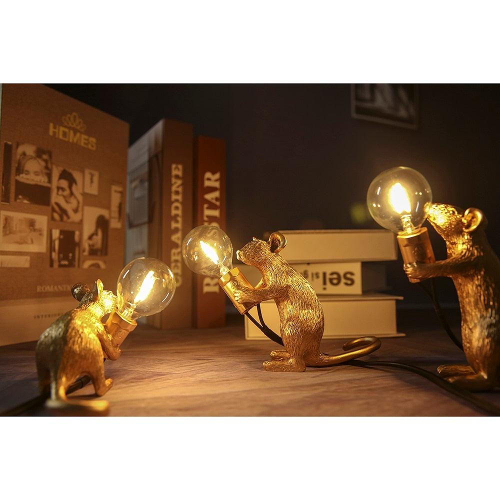 Modern Ceramic Mouse Table Lamp with LED Light