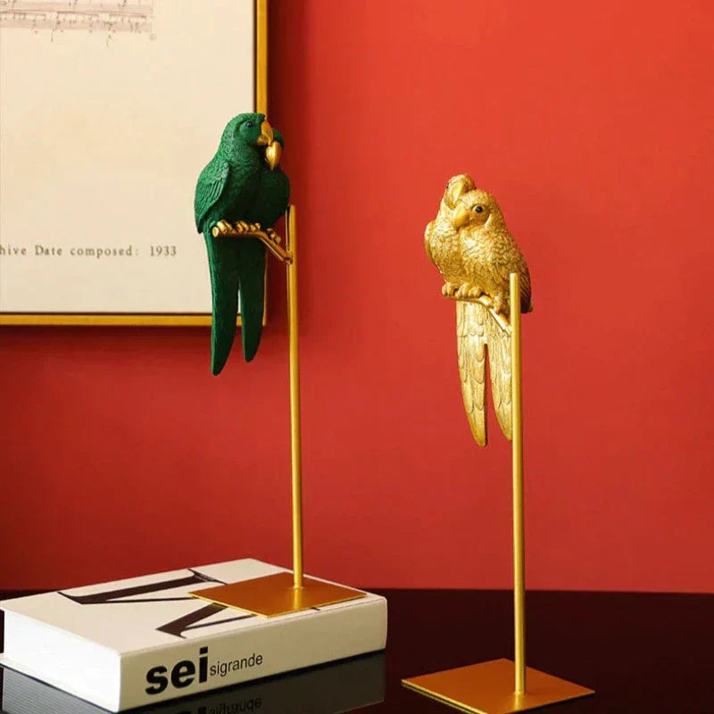 Lovebird Decorative Metal and Resin Art Piece