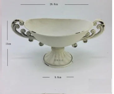Vintage Iron Chalice Vase with Retro Finish