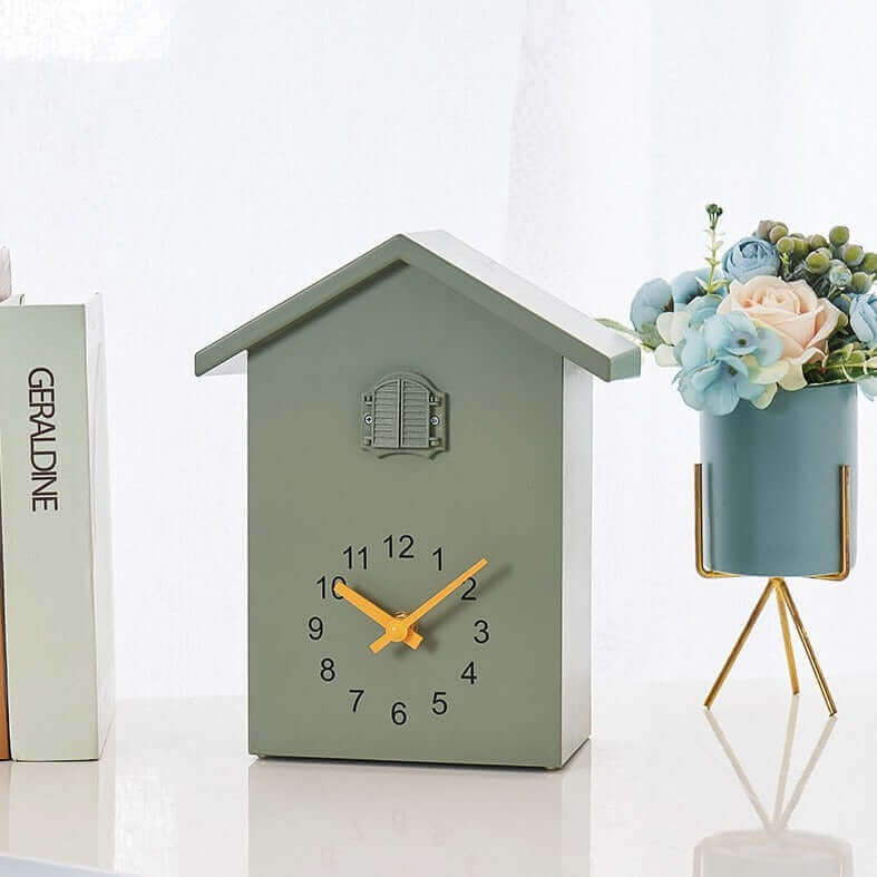 Modern Colorful Cuckoo Clock with Whimsical Bird Mechanism