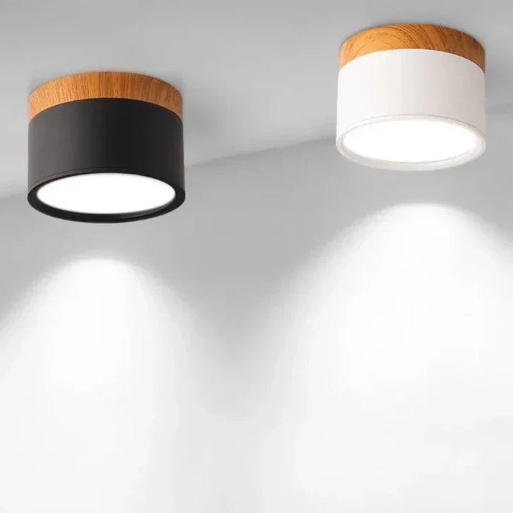 Nordic Wood Style Round Surface Mounted Ceiling Light