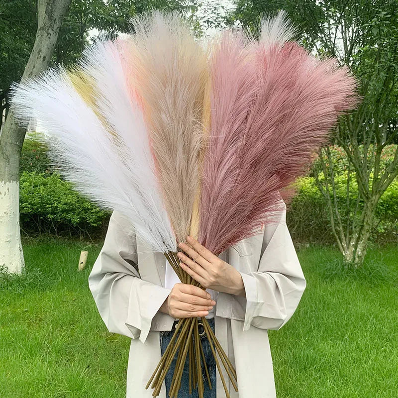 100 cm Artificial Pampas Grass Dried Flower Bouquet for Wedding Decoration