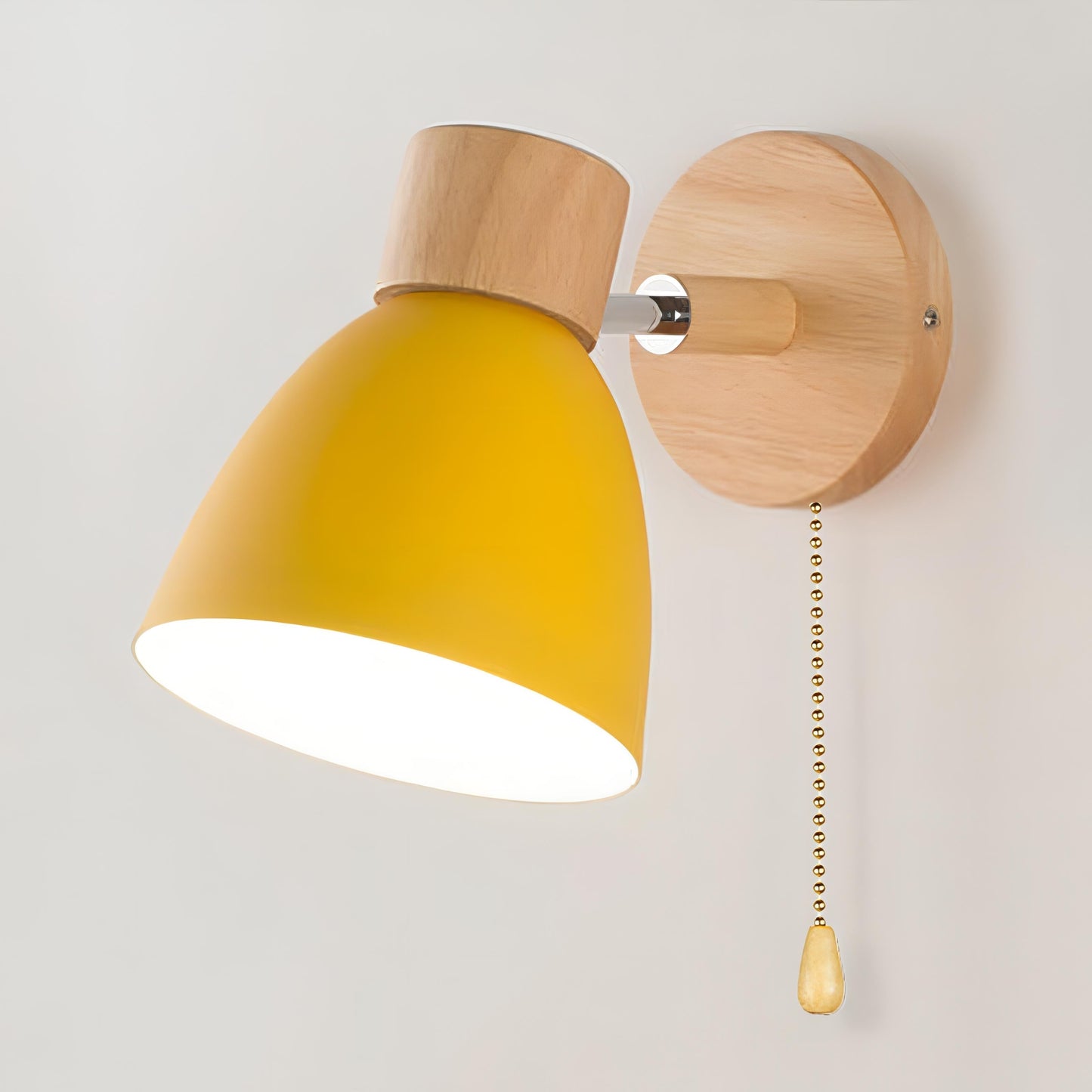 Wood Nordic Modern Hanging Wall Lamp with Pull Switch