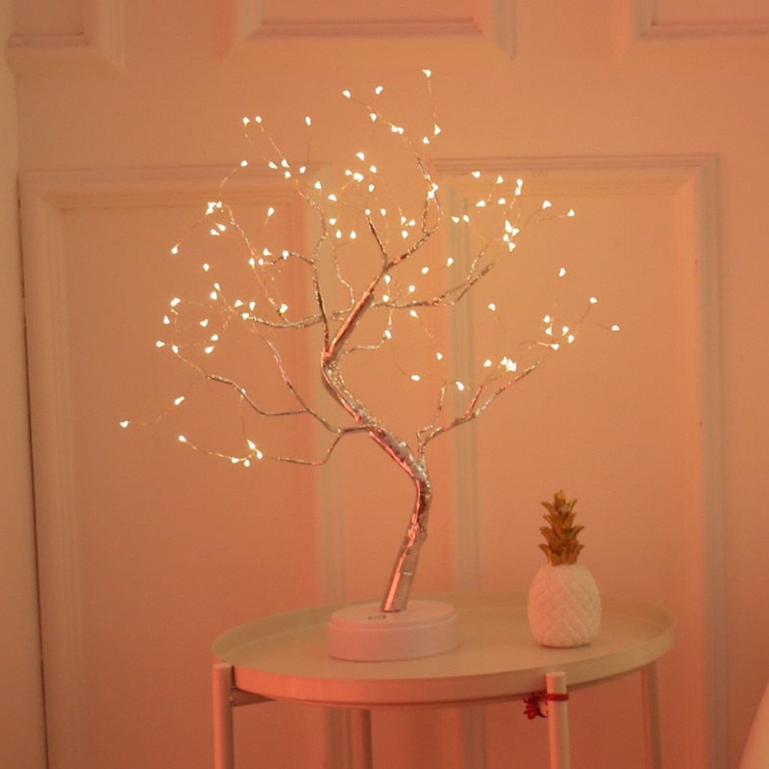 Bonsai Table Lamp with Adjustable Branches - Child-Safe Warm LED Lighting