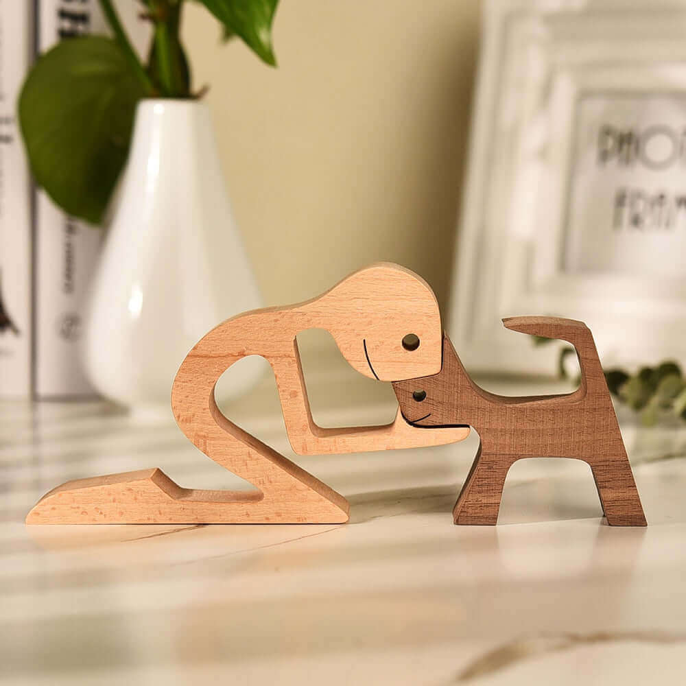 Danish Wooden Animal Ornaments - Hand-Carved Pet Decor