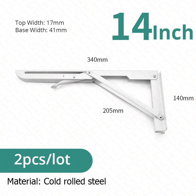 Collapsible Heavy-Duty Stainless Steel Shelf Brackets
