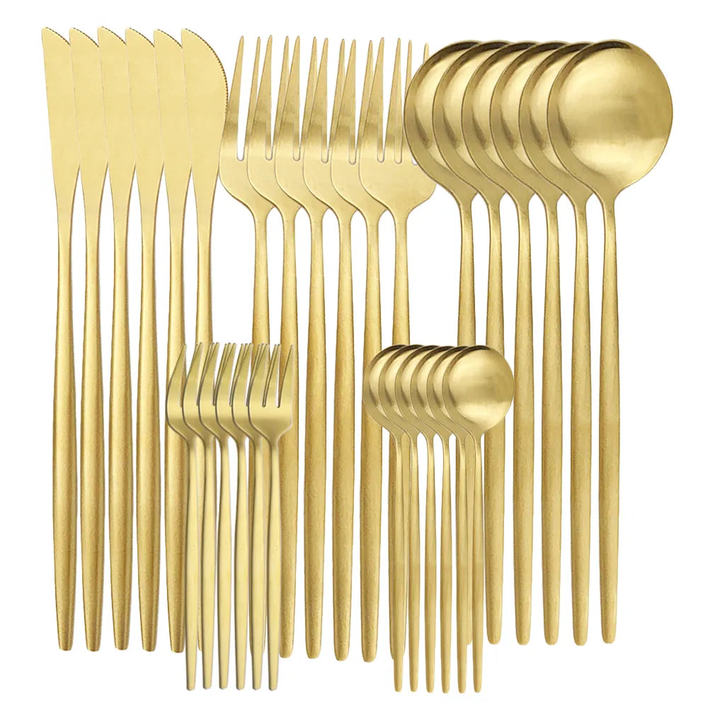 Stainless Steel Cutlery Set for 6 - Elegant Dining Utensils