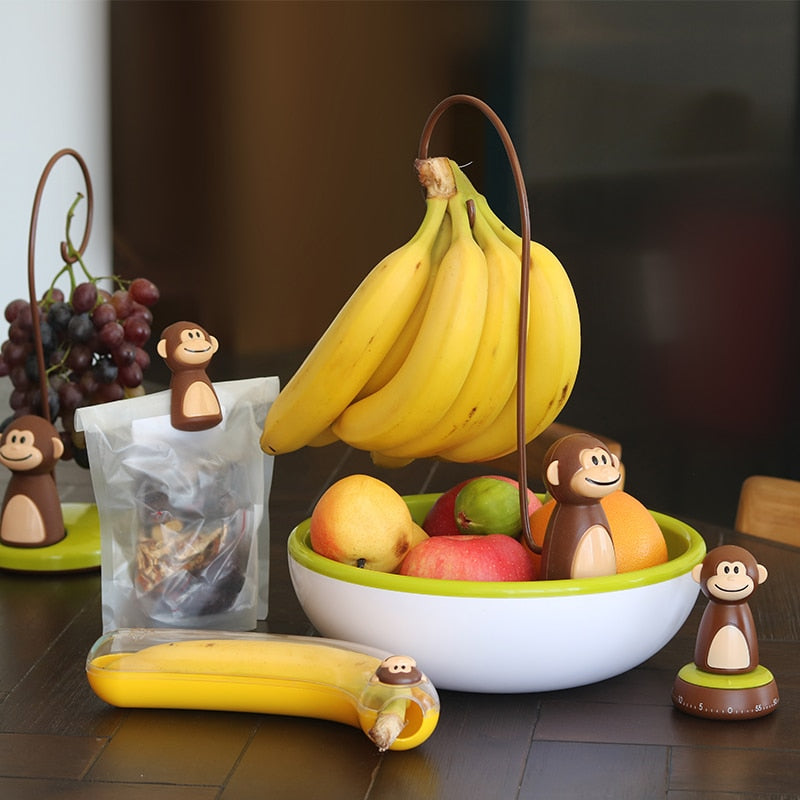 Monkey-Shaped Banana Hanger Stand for Kitchen Storage