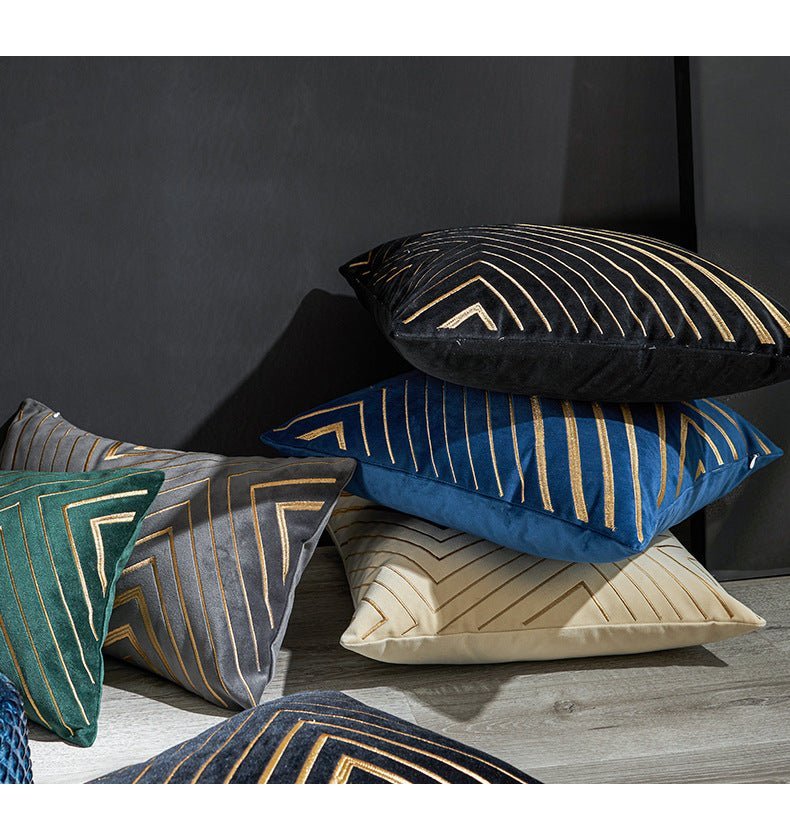 Luxurious Velvet Geometric Pillowcases - Elegant Home Decor