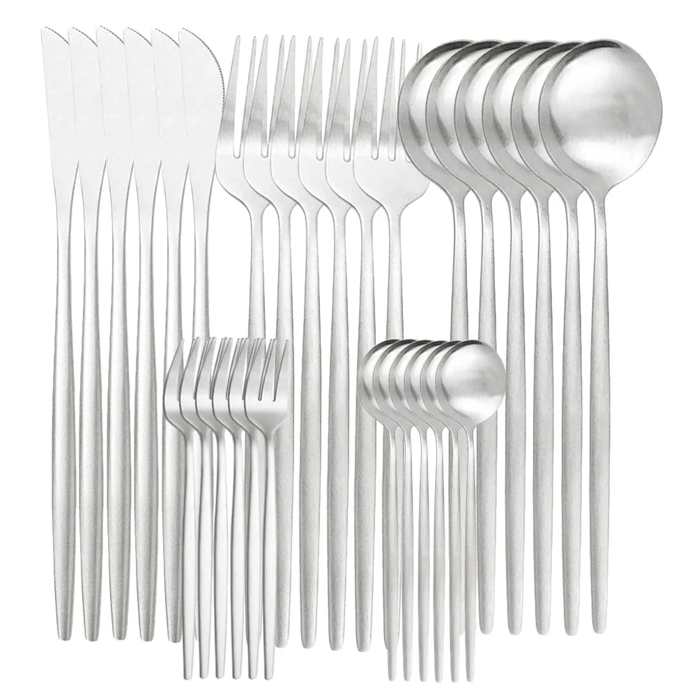Stainless Steel Cutlery Set for 6 - Elegant Dining Utensils