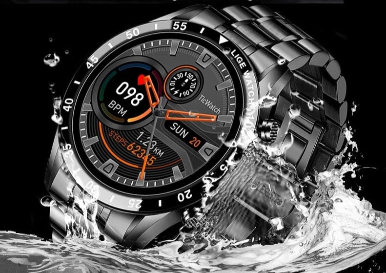 4G Touchscreen Smartwatch with Metal Band for Calls and Fitness