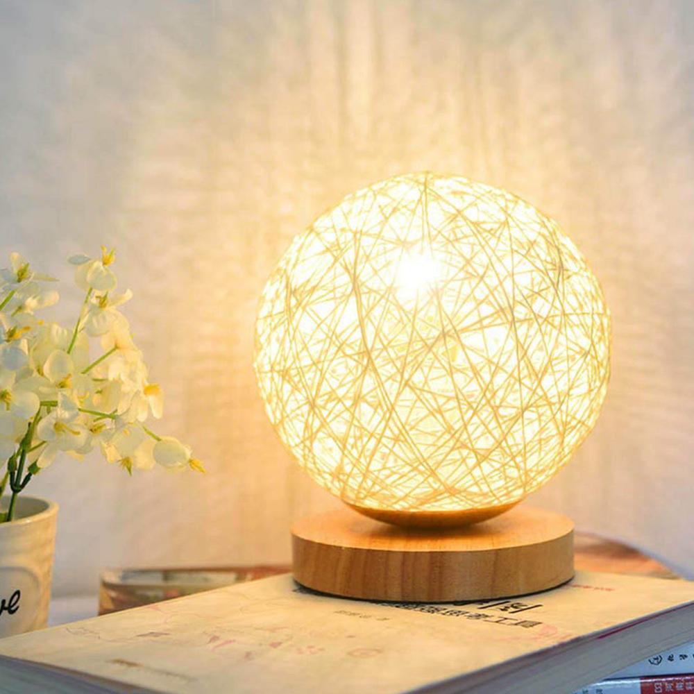 Industrial Wood Table Lamp with Contemporary Design