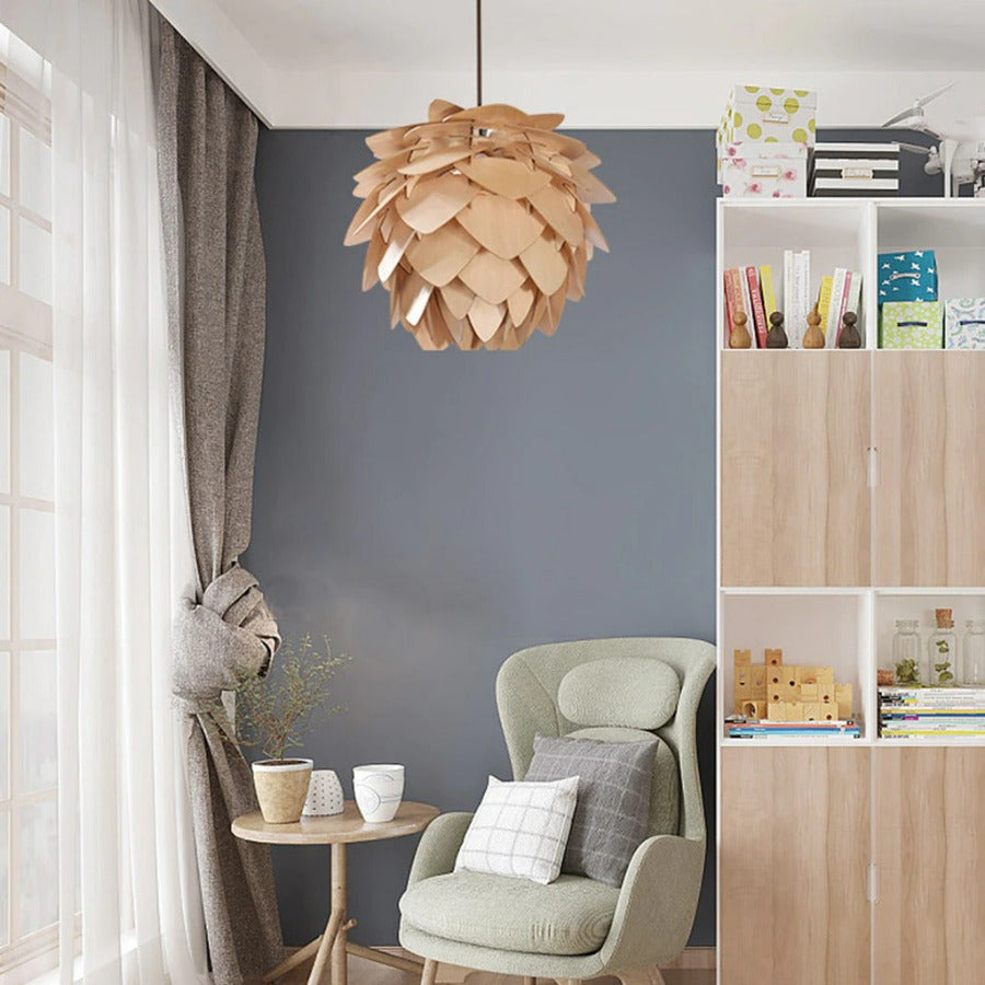 Handcrafted Pine Cone Pendant Light with Adjustable Cord