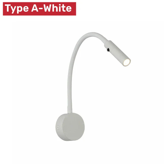 Adjustable LED Reading Wall Lamp with Gooseneck and Touch Switch - 1W/3W Options