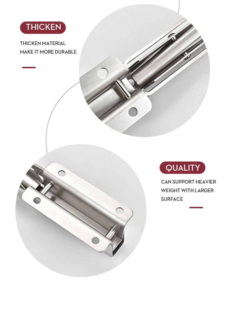Collapsible Heavy-Duty Stainless Steel Shelf Brackets