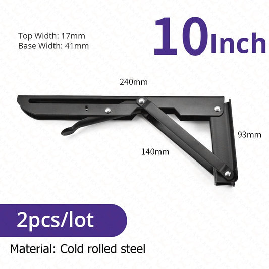 Collapsible Heavy-Duty Stainless Steel Shelf Brackets