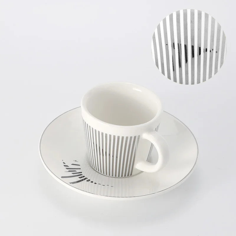 Ceramic Leopard Print Coffee Mug Set with Coaster