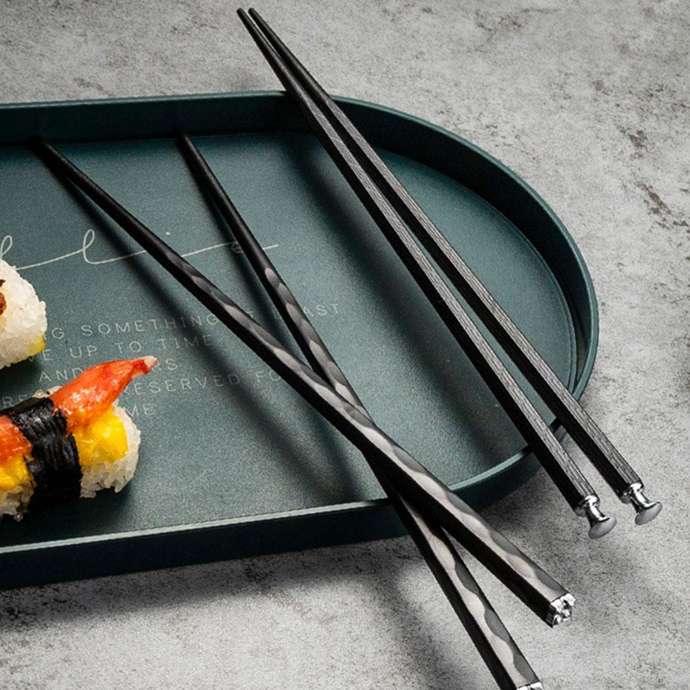 Luxe Alloy Chopstick Set with Elegant Design - 5 Pairs