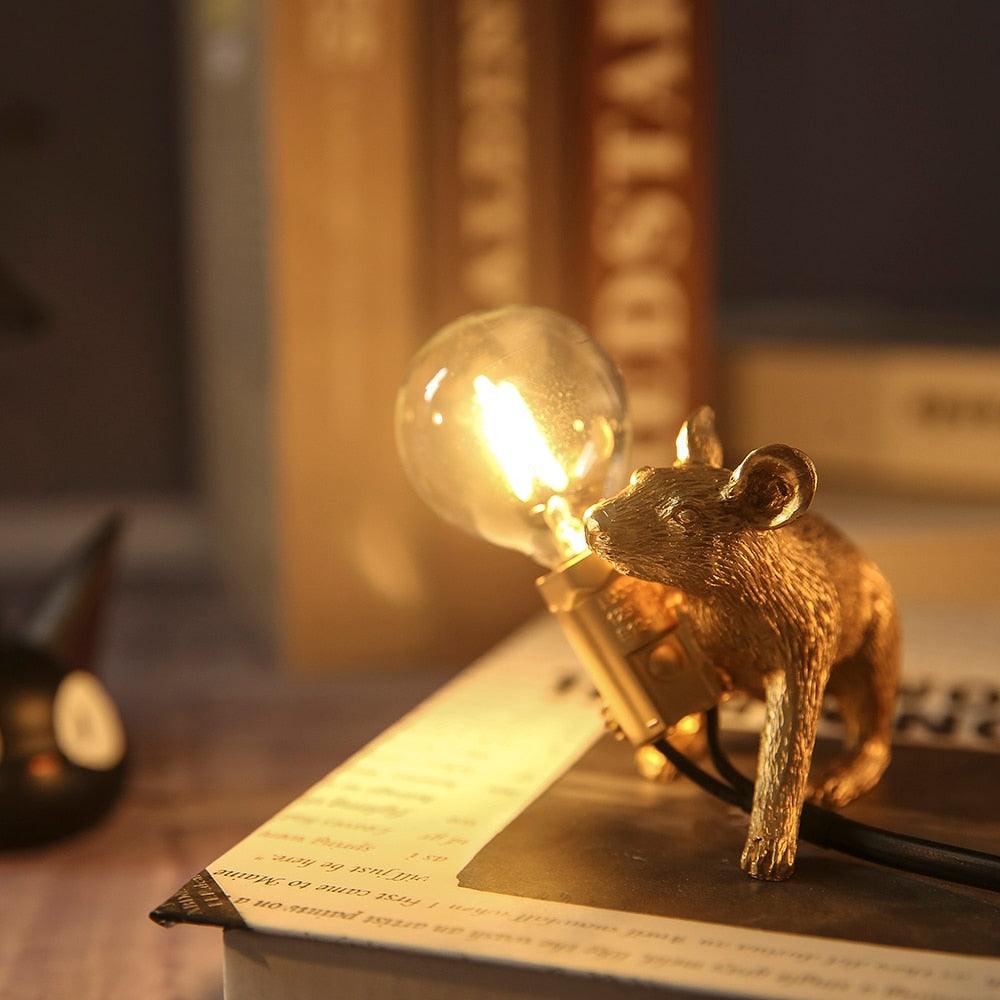 Modern Ceramic Mouse Table Lamp with LED Light