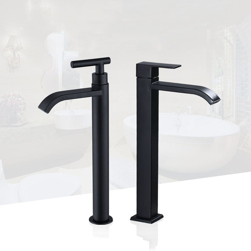 Matte Black Single Handle Cold Water Faucet for Sink