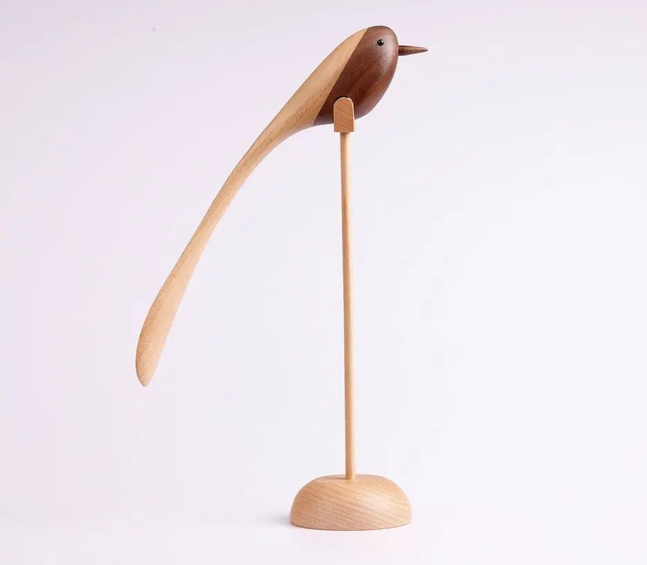 Danish Wooden Bird Figurines in Large and Small Sizes