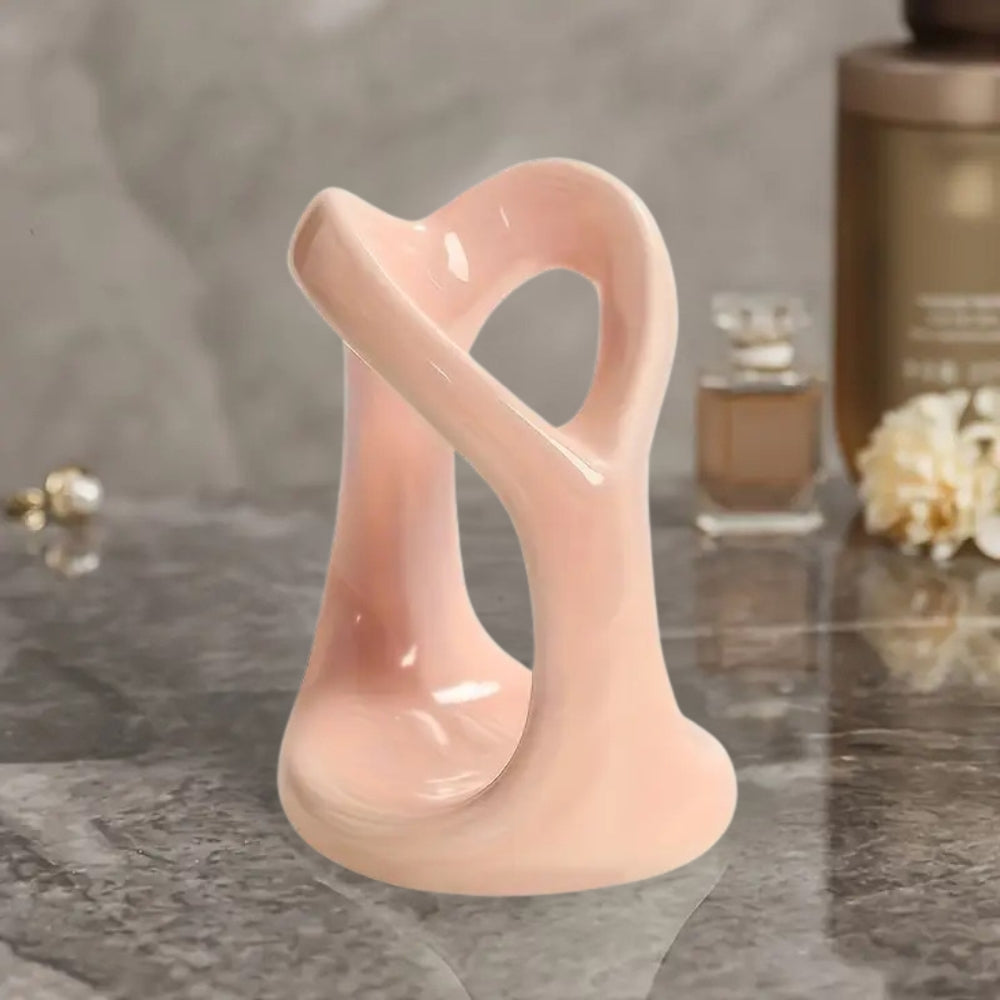 Heart-Shaped Ceramic Toothbrush Holder for Couples