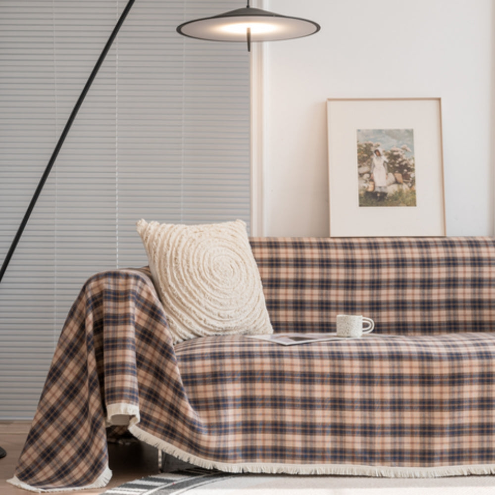 Plaid Microfiber Sofa Cover for Comfort and Protection