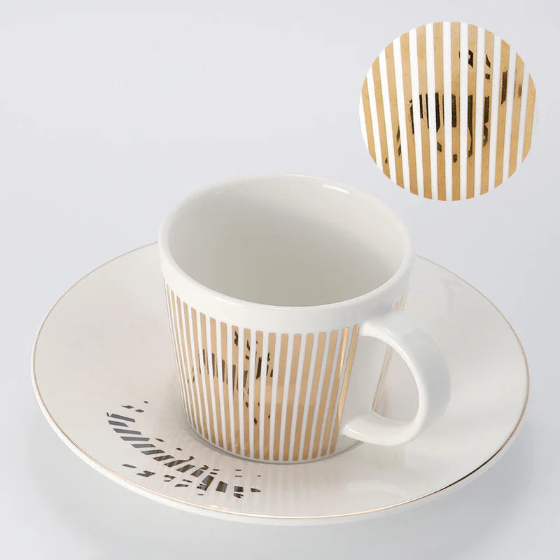 Ceramic Leopard Anamorphic Coffee Mug Set with Coaster