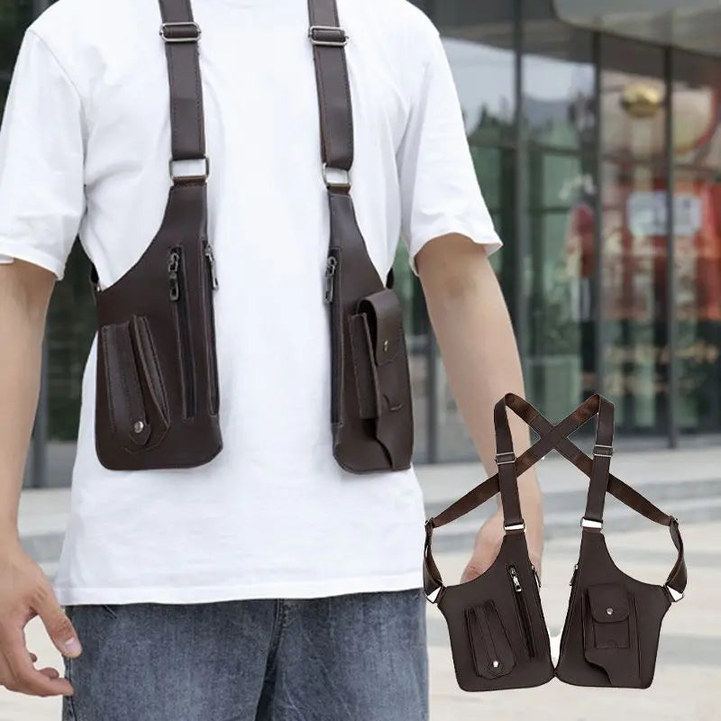 Men's Anti-Theft Tactical Shoulder Bag with Multiple Compartments