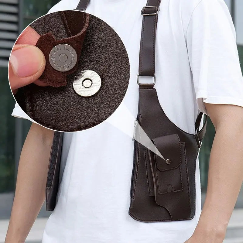 Men's Anti-Theft Tactical Shoulder Bag with Multiple Compartments