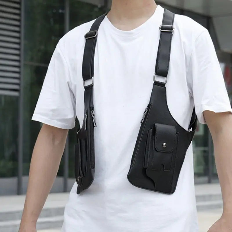 Men's Anti-Theft Tactical Shoulder Bag with Multiple Compartments