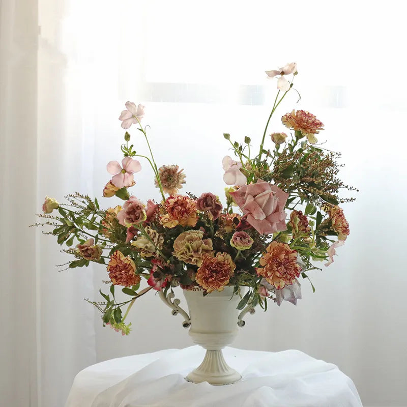 Vintage Iron Chalice Vase with Retro Finish