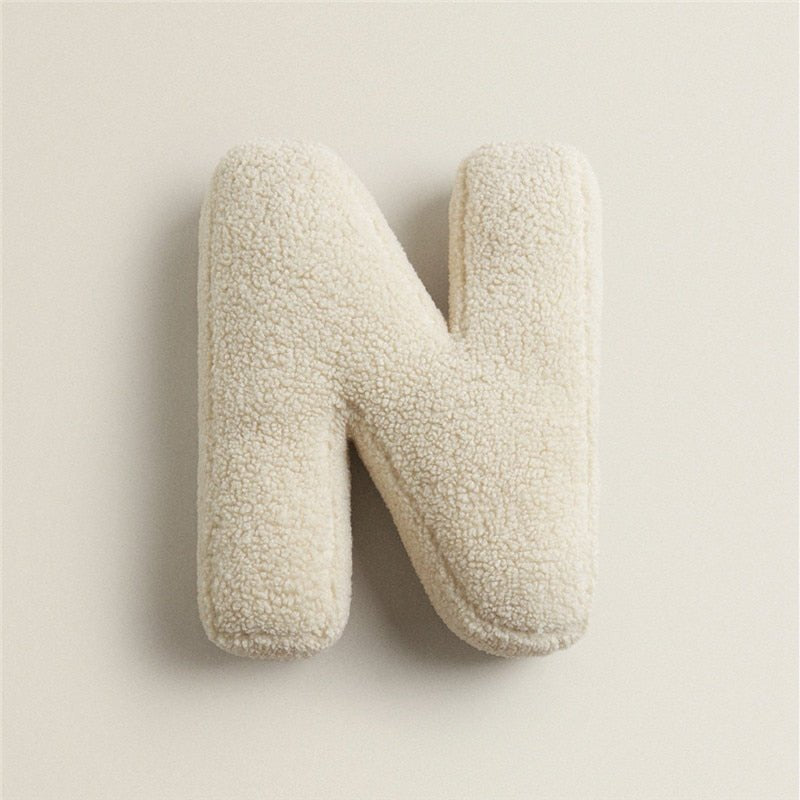 Soft Plush Letter Pillow for Kids' Room - Customizable Decorative Cushion