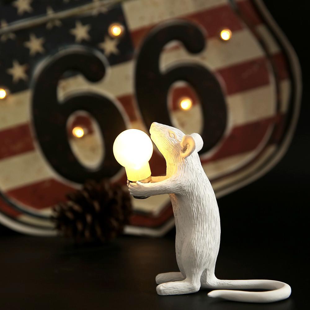 Modern Ceramic Mouse Table Lamp with LED Light