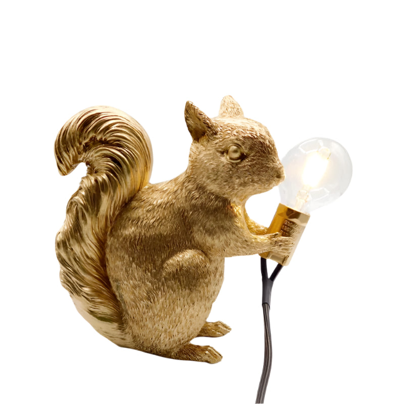 Resin Squirrel LED Table Lamp for Kids