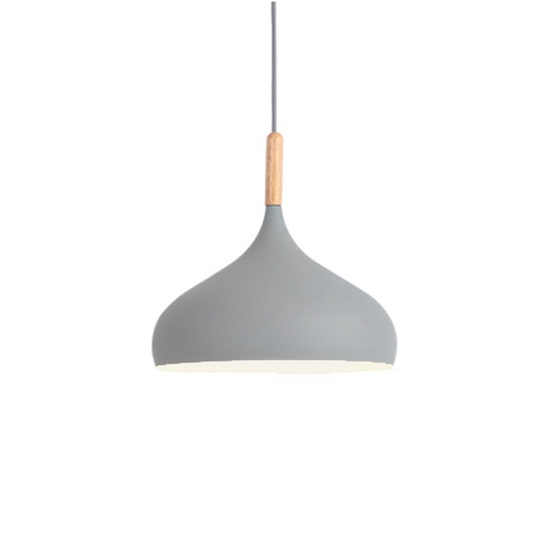 Modern Wooden Pendant Light - Scandinavian Drop Shape, Multiple Colors
