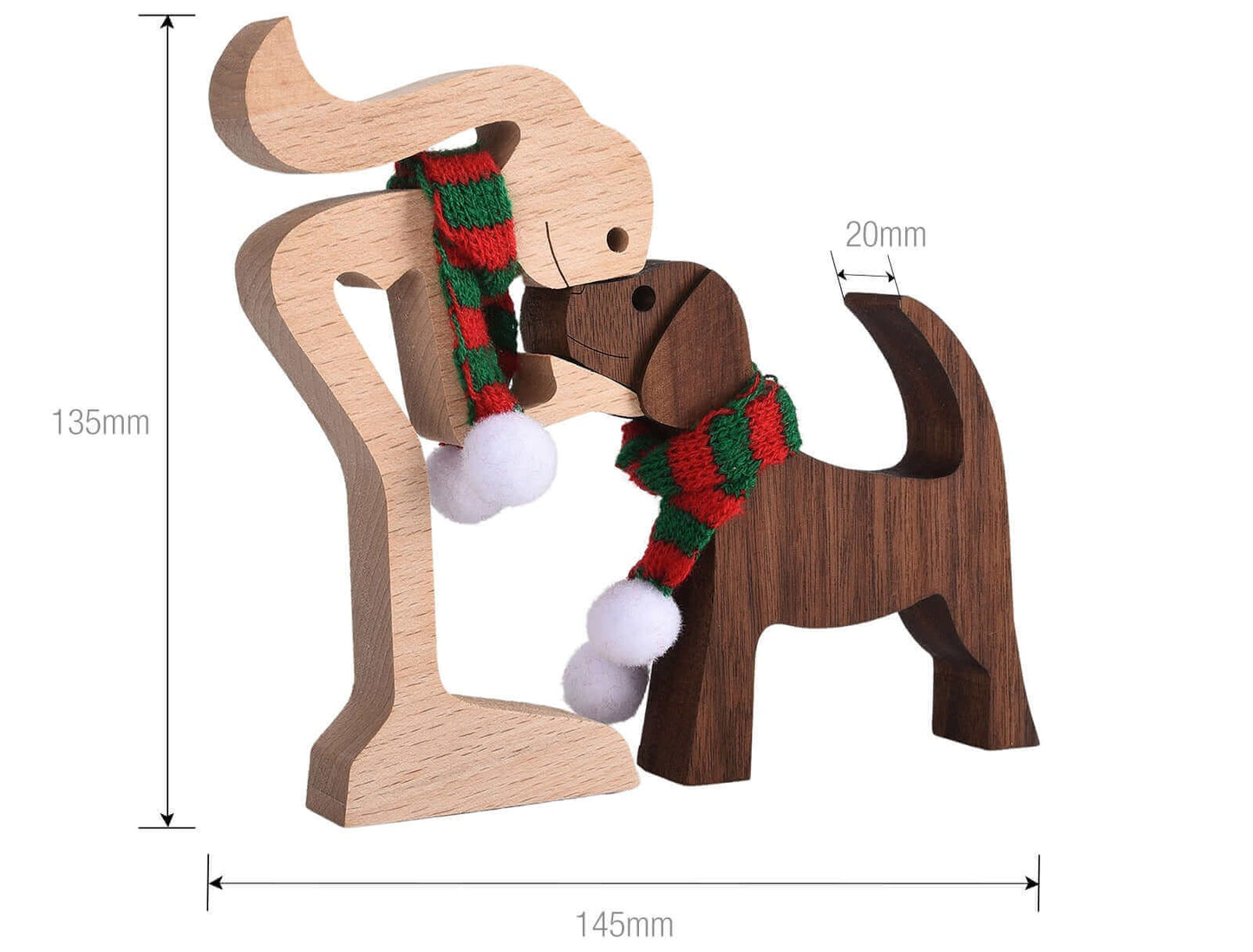Danish Wooden Animal Ornaments - Hand-Carved Pet Decor