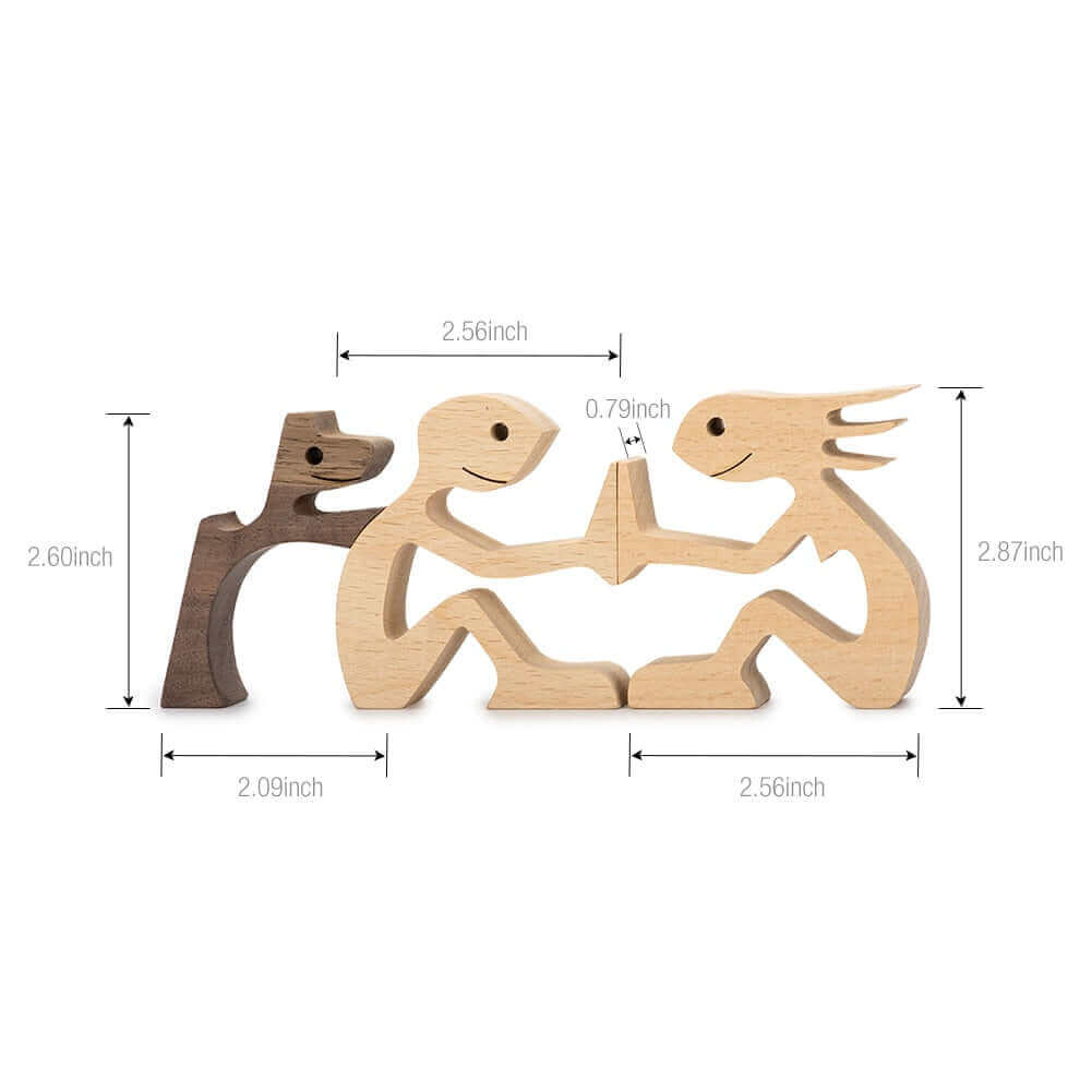 Danish Wooden Animal Ornaments - Hand-Carved Pet Decor
