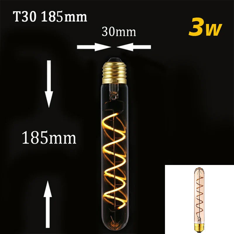 Dimmable Vintage LED Edison Bulb with Gold Spiral Filament E27 Base 2200K
