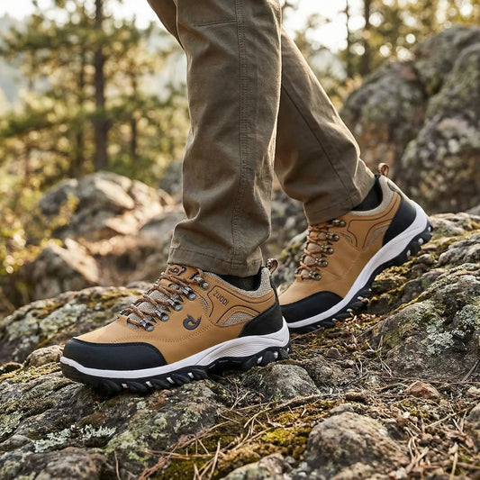 Low-Cut Hiking Shoes with Wide Toe Box and Shock-Absorbing Sole