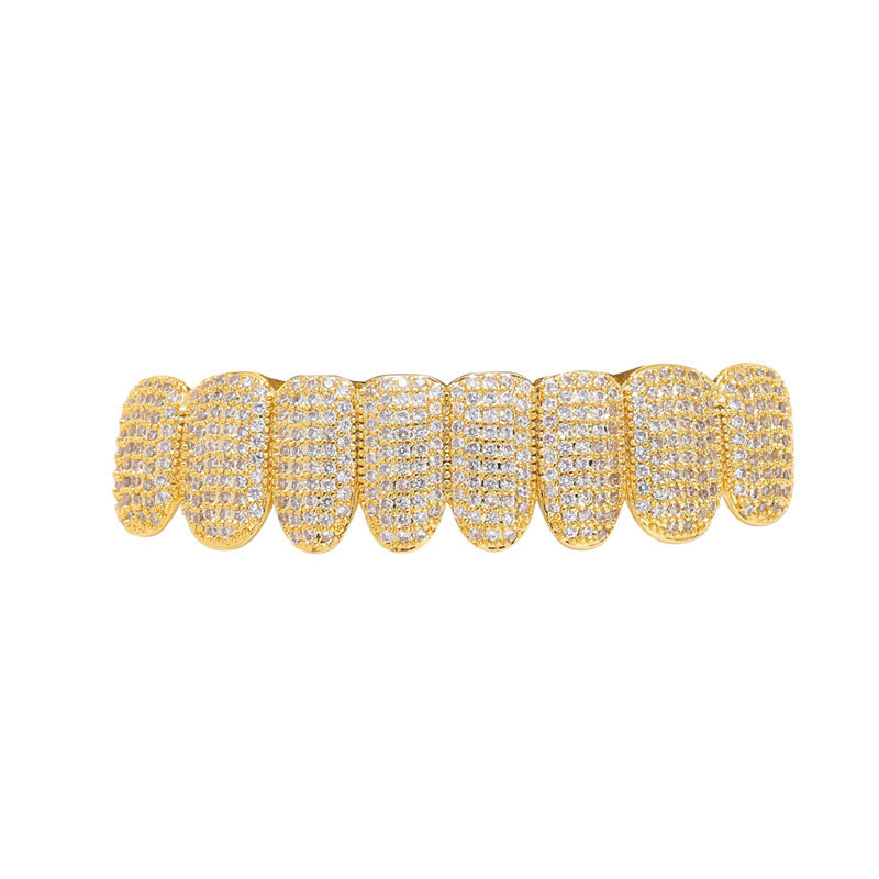 Hip-Hop Vampire Fangs Tooth Grillz Set in Gold and Silver