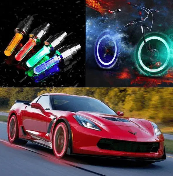 LED Bicycle Valve Lights with Motion Activation for Night Safety