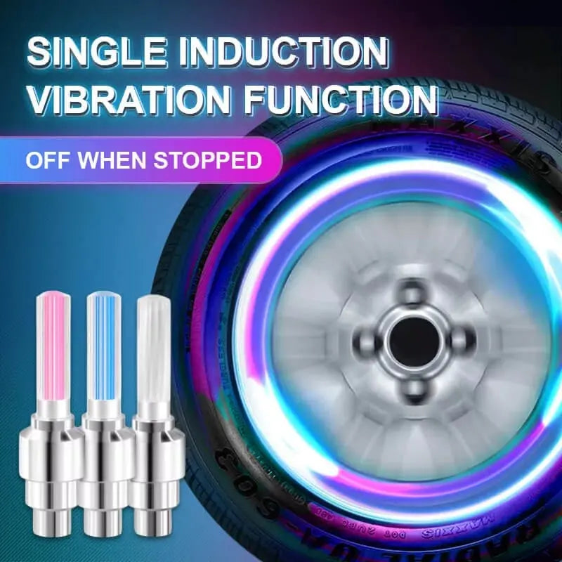 LED Bicycle Valve Lights with Motion Activation for Night Safety