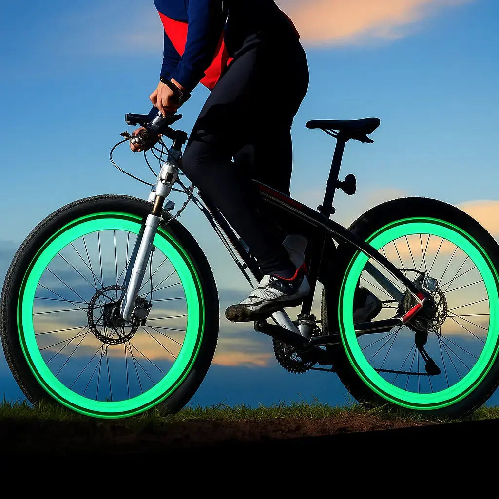 LED Bicycle Valve Lights with Motion Activation for Night Safety