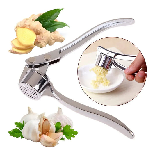 Stainless Steel Garlic Press with Ergonomic Handle