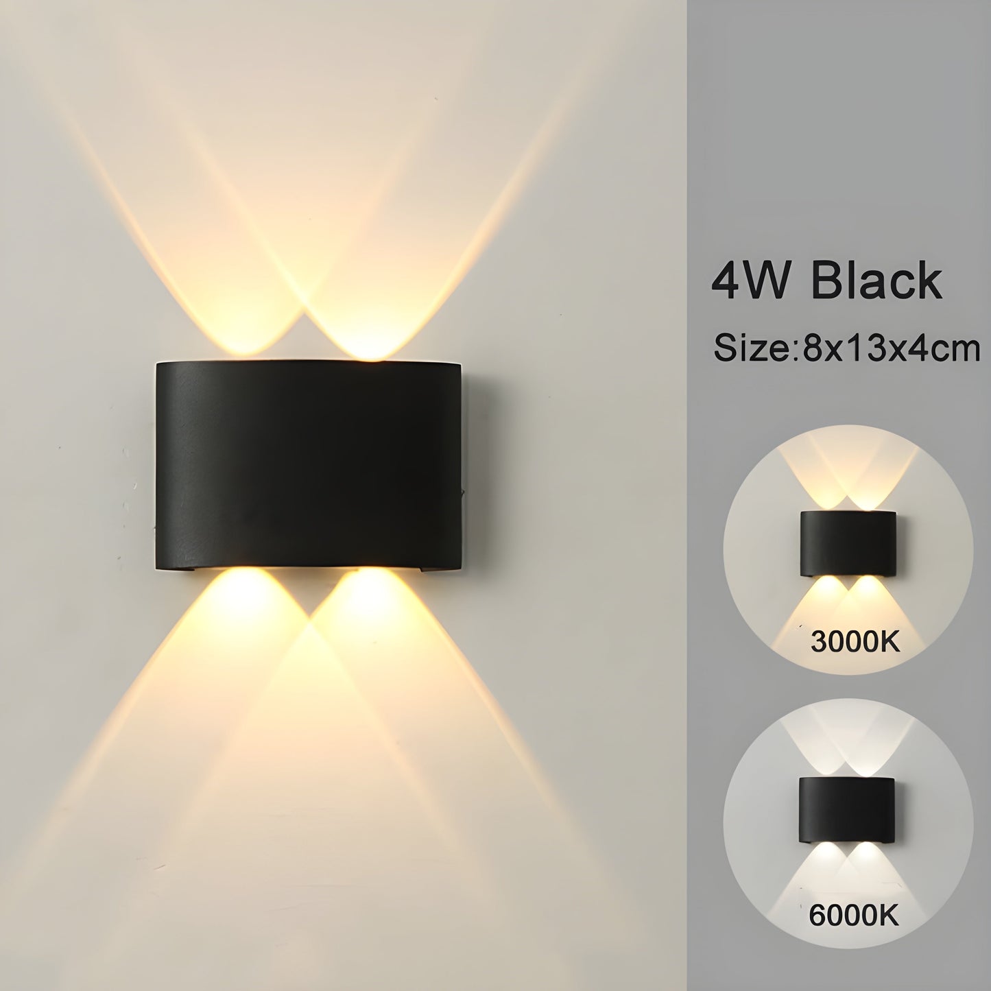 LED Wall-Mounted Upward and Downward Lights for Indoor and Outdoor Use