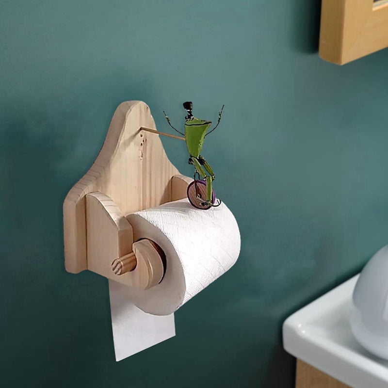 Wooden Wall-Mounted Toilet Paper Holder with Smooth Edges