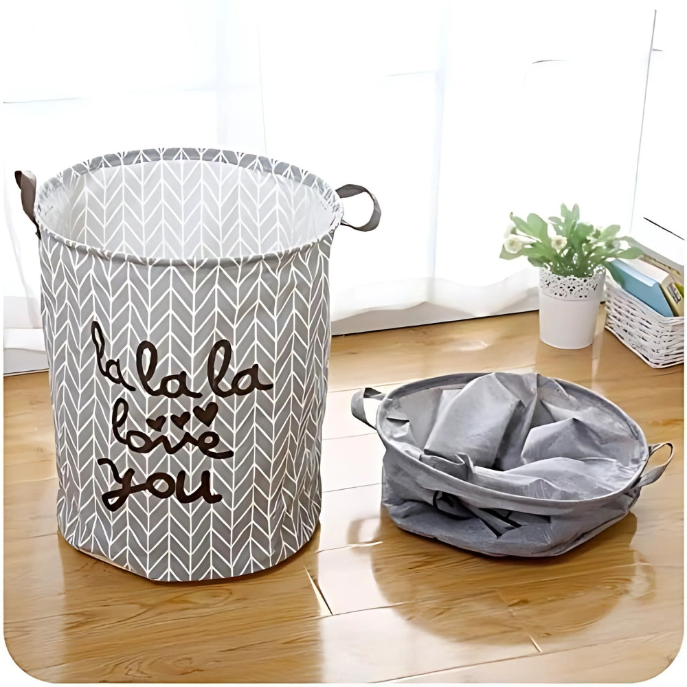 Foldable Polyester Laundry Basket with Handles