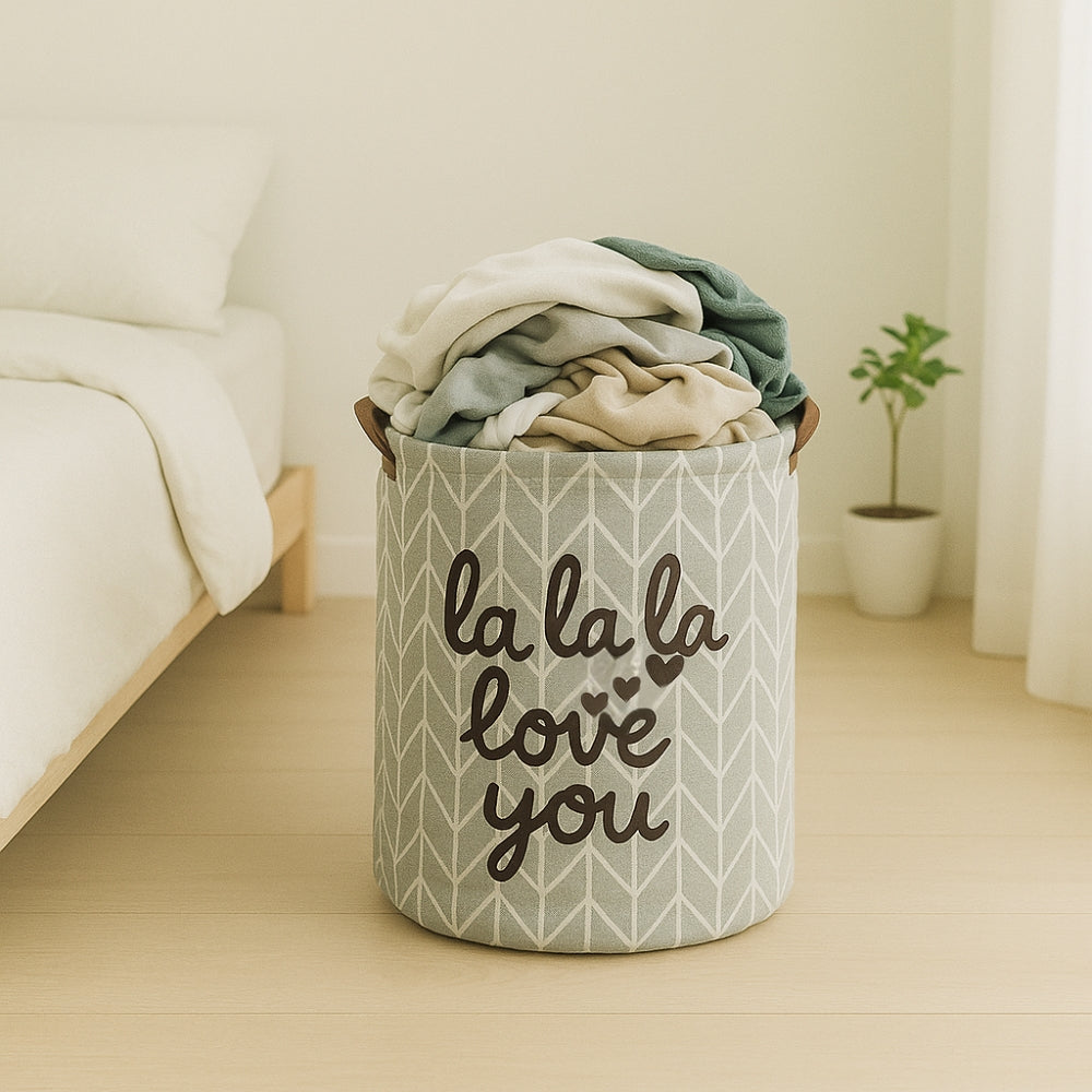 Foldable Polyester Laundry Basket with Handles