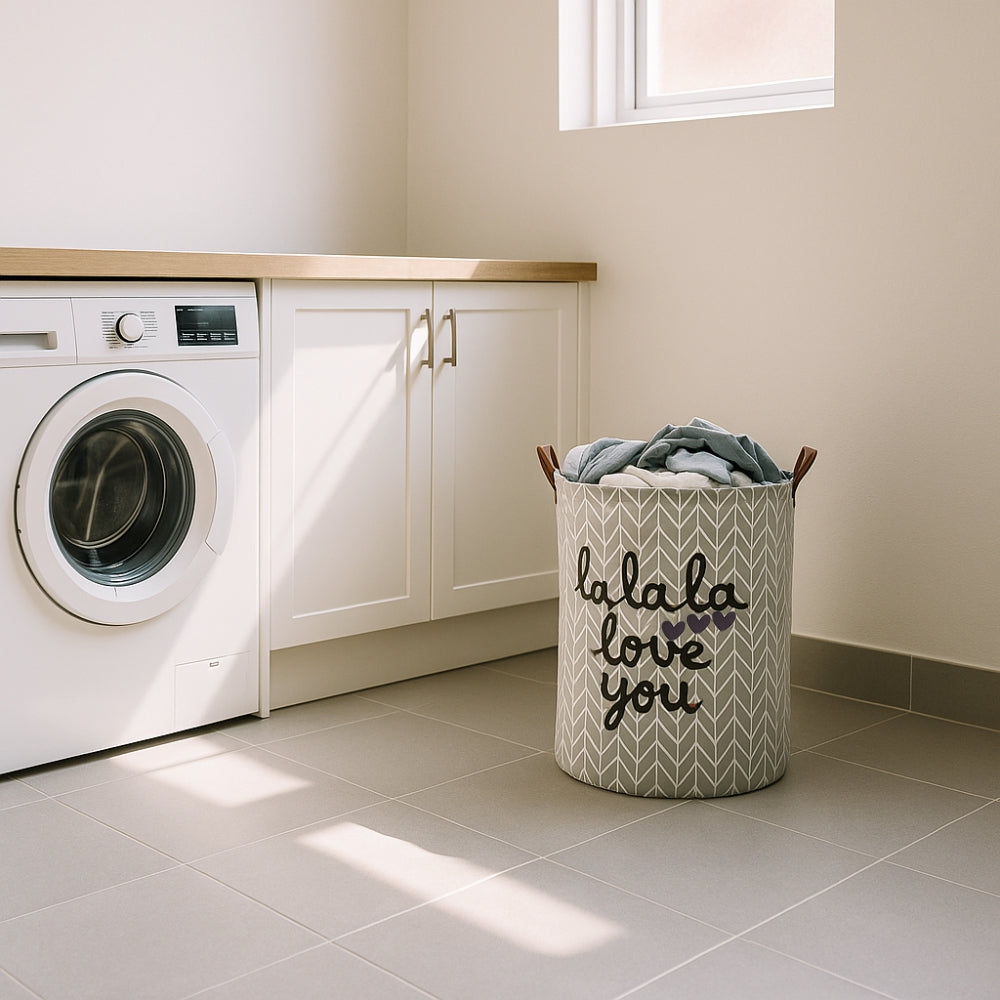 Foldable Polyester Laundry Basket with Handles
